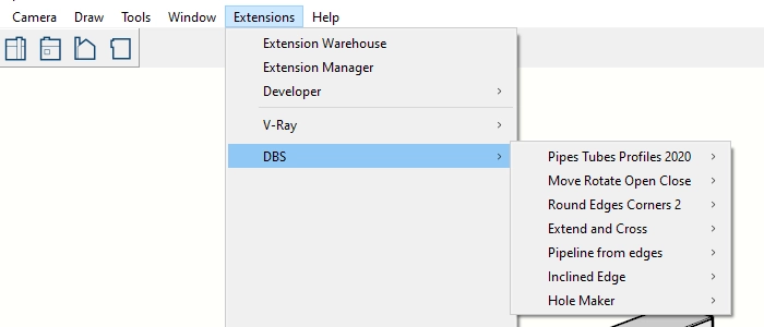 extensions main menu subcategory
