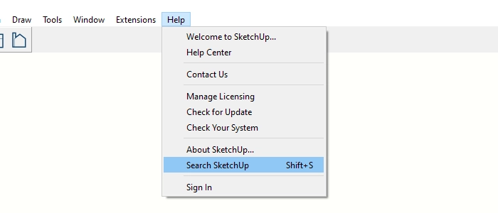 sketchup toolbars context menu