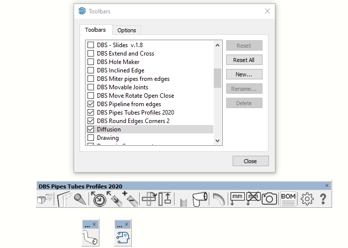 sketchup toolbars dialog